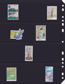 【収納両面＆穴付！】プラスチック製黒色切手アルバム用リーフ４段３５枚