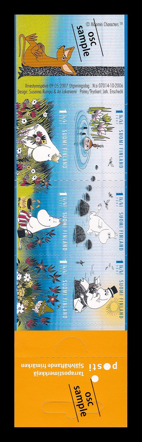 フィンランドムーミン切手帳（２００７年）