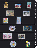 【収納両面＆穴付！】プラスチック製黒色切手アルバム用リーフ６段３５枚