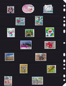 【収納両面＆穴付！】プラスチック製黒色切手アルバム用リーフ７段３５枚